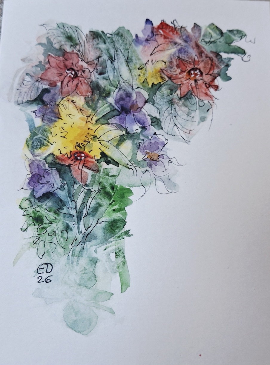 Karte, von Vorseite: fertig gemalt