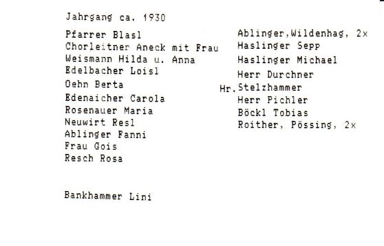 Namensliste für nächstes Bild