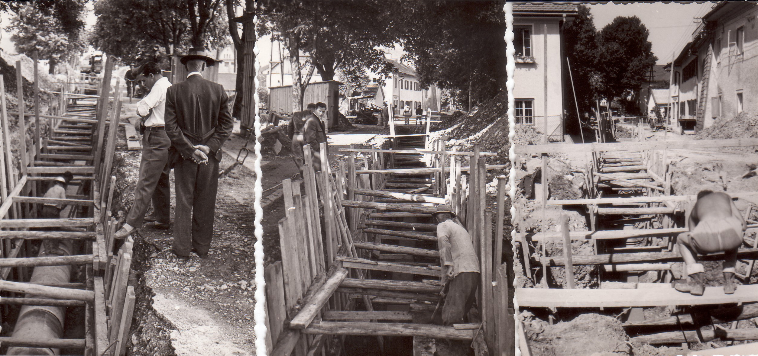 links, neben Haus Nr.5, Blick zum Bahnhof, Mitte, Blick zur Hauptstr., rechts, Einfahrt Bahnhofstrasse