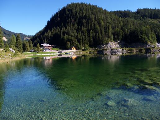 Beginn und Endpunkt unserer Wanderung am Gosausee