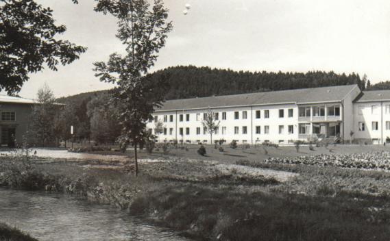 Thalham, das war das Haupthaus mit Küchen und Büros, davor der Mühlbach