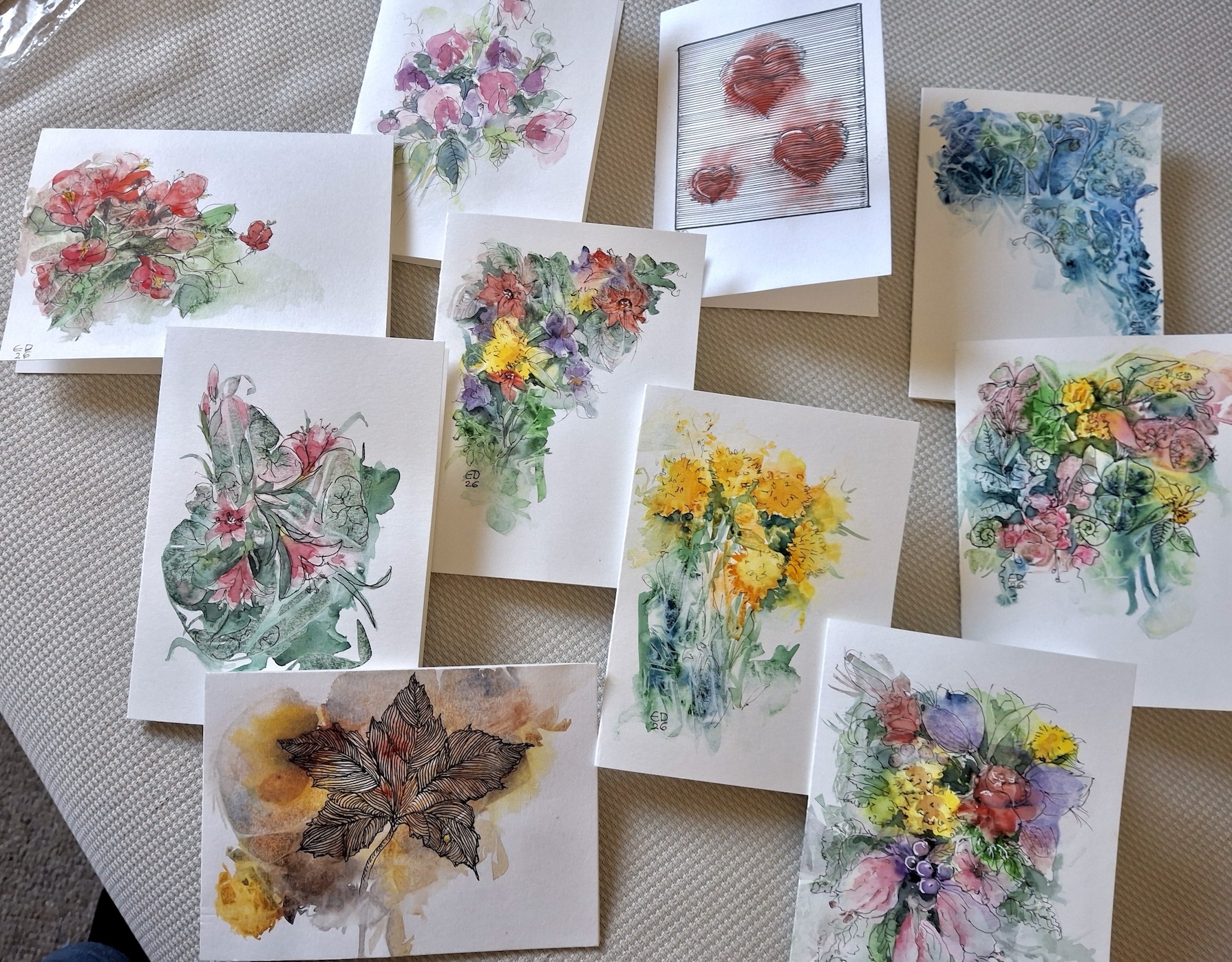 Neueste Karten, Aquarell/Feinliner