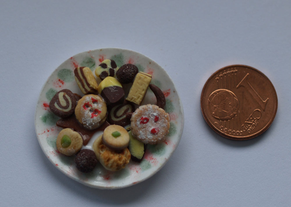 Bunter Keksteller, Teller auch selbst gemacht, alles Fimo