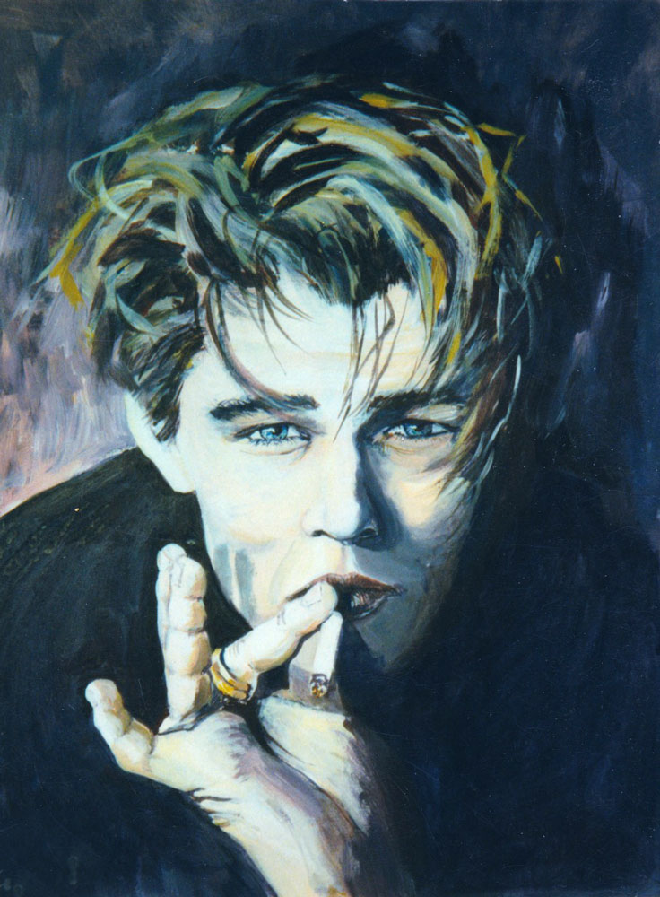 junger Leo DiCaprio in Acryl gemalt