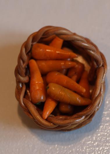 Fimo - Karotten in Fimokörbchen