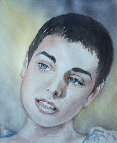 Sinead, gemalt zu dem Video "Peggy Gordon" auf Youtube   https://www.youtube.com/watch?v=Gi6BuMhqTHE