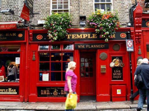 Templebar - das Viertel,  wo sich das Leben in Dublin abspielt